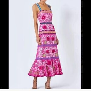 Alexis Alora Midi Dress with Embroidered Details